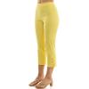 image:imageZac amp Rachel Womens Pull on Millenium Capri Pant with Elegant Triple Gold Button Ankle DetailLemon Drop