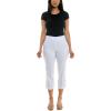 image:imageZac amp Rachel Womens Pull on Millenium Capri Pant with Elegant Triple Gold Button Ankle DetailOptic White
