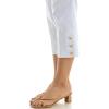 image:imageZac amp Rachel Womens Pull on Millenium Capri Pant with Elegant Triple Gold Button Ankle DetailOptic White