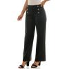 image:imageZac amp Rachel Womens Pull on Wide Leg Compression Ponte Pant with Symmetric Button DetailMed GreyBlack Houndstooth
