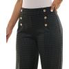 image:imageZac amp Rachel Womens Pull on Wide Leg Compression Ponte Pant with Symmetric Button DetailMed GreyBlack Houndstooth