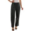 image:imageZac amp Rachel Womens Pull on Wide Leg Compression Ponte Pant with Symmetric Button DetailMed GreyBlack Houndstooth