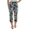 image:imageZac amp Rachel Womens Pullon Slim Leg Crop PantBlack Multi Rose