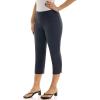 image:imageZac amp Rachel Womens Pullon Slim Leg Crop PantHeathered Navy