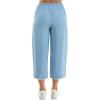 image:imageZac amp Rachel Womens Tencel Capri Length Pant with Self Adjustable Rope Belt Functional Pockets and Fringe Ankle DetailLight Wash