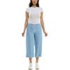 image:imageZac amp Rachel Womens Tencel Capri Length Pant with Self Adjustable Rope Belt Functional Pockets and Fringe Ankle DetailLight Wash