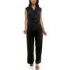 image:imageZac amp Rachel Womens Wide Leg Pull on Dty Knit Pant with Elastic Waist and Self Adjustable Tie BeltCasual PantsBlack