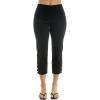 image:imageZac amp Rachel Womens Pull on Millenium Capri Pant with Elegant Triple Gold Button Ankle DetailBlack