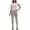 image:imageZac amp Rachel Womens Pull on Pattern Compression Ponte Slim Leg Ankle PantCreamBrown Green Plaid
