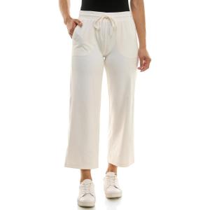 image:imageZac amp Rachel Womens Brushed Dty Wide Leg Crop with Functional Pockets and Tie WaistbandAntique White