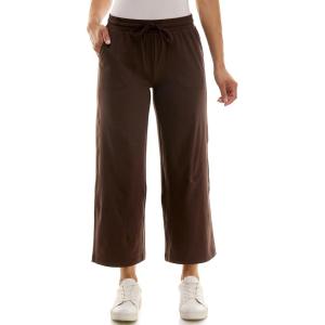 image:imageZac amp Rachel Womens Brushed Dty Wide Leg Crop with Functional Pockets and Tie WaistbandEspresso