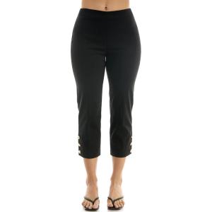 image:imageZac amp Rachel Womens Pull on Millenium Capri Pant with Elegant Triple Gold Button Ankle DetailBlack