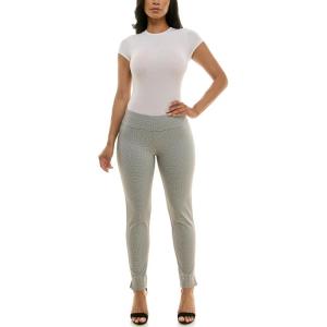 image:imageZac amp Rachel Womens Pull on Pattern Compression Ponte Slim Leg Ankle PantCreamBrown Green Plaid