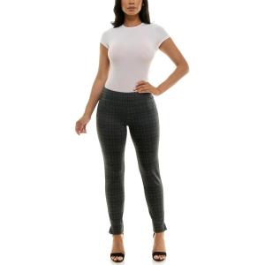 image:imageZac amp Rachel Womens Pull on Pattern Compression Ponte Slim Leg Ankle PantGreyBlack Scratch Plaid