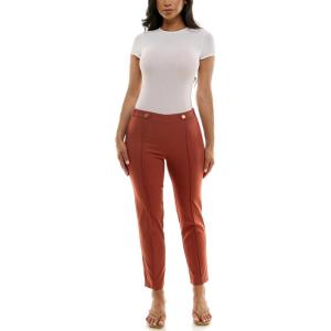 image:imageZac amp Rachel Womens Pullon Ankle Length Pant with Front Seam and Waist Button TabsRed