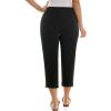 image:imageZac amp Rachel Womens Pull on Capri Pant with Lace Fringe Ankle DetailBlack