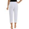 image:imageZac amp Rachel Womens Pull on Capri Pant with Lace Fringe Ankle DetailOptic White
