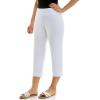 image:imageZac amp Rachel Womens Pull on Capri Pant with Lace Fringe Ankle DetailOptic White