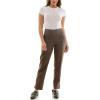 image:imageZac amp Rachel Womens PullOn Ankle Length Pant with Tummy Control Waist Band Black Multi Rose 14Brown Pinstripe