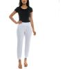 image:imageZac amp Rachel Womens PullOn Ankle Length Pant with Tummy Control Waist Band Black Multi Rose 14Optic White