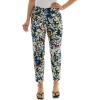 image:imageZac amp Rachel Womens PullOn Ankle Length Pant with Tummy Control Waist Band Black Multi Rose 14Black Multi Rose