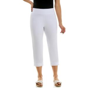 image:imageZac amp Rachel Womens Pull on Capri Pant with Lace Fringe Ankle DetailOptic White