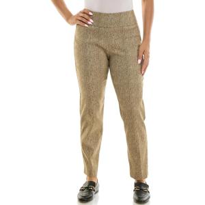 image:imageZac amp Rachel Womens PullOn Ankle Length Pant with Tummy Control Waist Band Black Multi Rose 14Brown Herringbone