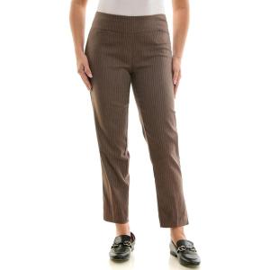 image:imageZac amp Rachel Womens Pullon Ankle Length Pants with Millennium FabricBrown Pinstripe